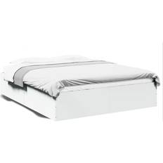 Sängar & Madrasser vidaXL Vit 160x200 cm Konstruerat Trä Sängram