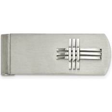 Red Money Clips FJC Finejewelers Finejewelers Stainless Steel Brushed and Polished Cross Money Clip