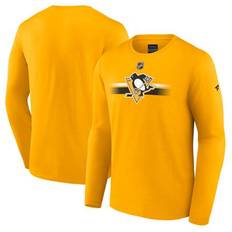 NHL T-shirts Fanatics Branded Men's Gold Pittsburgh Penguins Authentic Pro Primary Long Sleeve T-Shirt