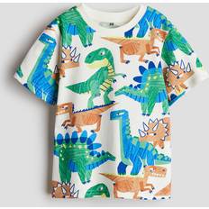 H&M T-shirts H&M Boys White Printed T-shirt 1½-2Y