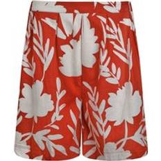 Florals Shorts Weird Fish Aloha Linen Printed Shorts Radical Red