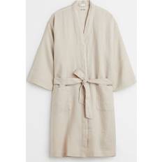 H&M Robes H&M & Washed Linen Bathrobe Beige L/XL