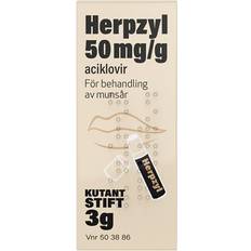 Evolan Receptfria läkemedel Herpzyl 50mg Aciklovir Stift 3g