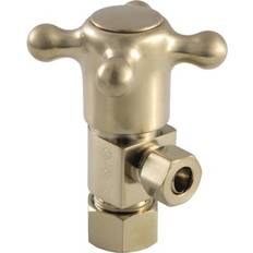 Plumbing Kingston Brass CD53307BX 5/8 O.D x 3/8 O.D Anti-Seize Deluxe Quarter Turn Ceramic Hardisc Cartridge Angle Stop Brushed