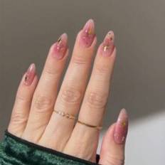 Nagelprodukter Shein Your Nails With, 24pcs Press On Nails Long Almond Star False Nails