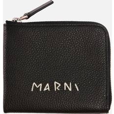 Marni Tegnebøger Marni Læder Logo Wallet - Sort