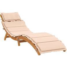 Wood Sun Beds vidaXL Sun Lounger with Cushion Sunbed