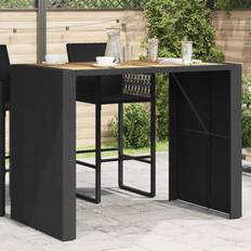 Rattan Sintetico Tavoli da Pranzo da Esterno vidaXL Tavolo Giardino Piano 145 x 80 x 110 cm - Nero