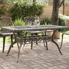 Rettangolare Tavoli da Pranzo da Esterno vidaXL Tavolo Da Giardino Bronzo 150x90x72 cm In Alluminio Pressofuso