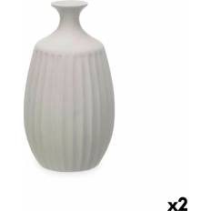 Gift Decor Grey Ceramic Stripes Vase