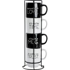 Coffee mug set of 4 At Home Stacked Coffee Sentiment Mug 4