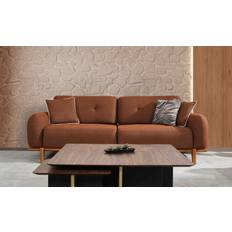 MDF Sofas JVMoebel Modern Brown Sofa 230cm 3-Sitzer