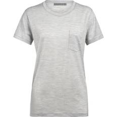 Icebreaker Ravyn SS Pocket Crewe Top Women Blizzard Heather