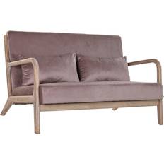 Dkd Home Decor 2-Seater Pink Linen Sofa