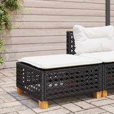 Rattan Sintetico Sgabelli da Esterno vidaXL Sgabello Giardino con Cuscino 63.5 x 56 x 32 cm - Nero