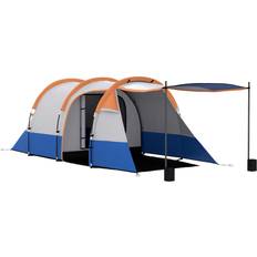 Tents for 2 OutSunny 2-3 Man Camping Tunnel Tent with Bedroom and Living Room
