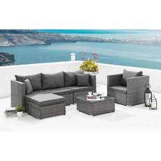 Home Details Hanoi Grey 6pc Corner Outdoor Lounge Set