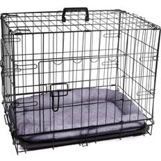 Pretty Pooch Dog Cage Crate with Bed Pet Training Folding with Tray 24" 42x48cm