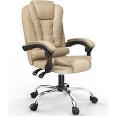 Recliner Kontorsstolar Bigzzia Khaki High Back Ergonomic Reclining Office Chair