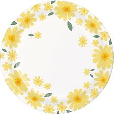 Disposable Plates Creative Converting Sweet Daisy Party Dessert Plate, White/Yellow, 24/Pack DTC372464PLT yellow