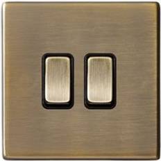 Hamilton Hartland CFX 2G 2 Way Rocker Switches Antique Brass