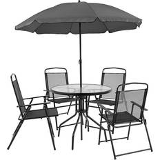 Flash Furniture Nantucket Juego de comedor de patio, 1 Mesa incl. 4 Sillas