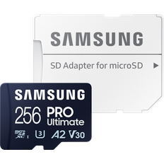 256 GB Geheugenkaarten & USB-sticks Samsung PRO Ultimate MicroSDXC Class 10 UHS-I U3 V30 A2 200/130MB/s 256GB +Adapter