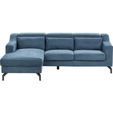 U-Sofas Beliani Modern Corner Chenille 4 Seater Chaise Sofa