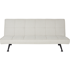 Beliani Fabric Bed Light Beige Hasle Sofa 3 Seater