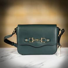Ashwood Handbags Ashwood ‘Equine’ Leather Shoulder Bag with Magnetic Closure Green