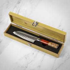 Fluted Blade Knives Katana Saya Saya Volcanic 12cm Damascus Santoku Knife