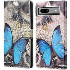 MTP Products Google Pixel 8a Style Series Pung Taske Blå Sommerfugl
