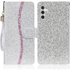 MTP Products Samsung Galaxy A15 Stilfuldt glitterpungetui sølv