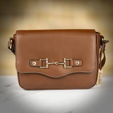 Ashwood Handbags Ashwood ‘Equine’ Leather Shoulder Bag with Magnetic Closure Tan