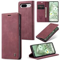 Google Pixel 8A Plånboksfodral CaseMe Pixel 8a 013 Serie Schutzhülle Weinrot
