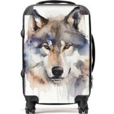 Wolf Watercolour Suitcase Brown Cabin
