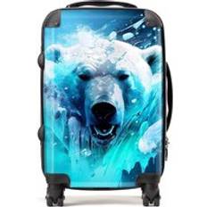 Brown Luggage Warren Reed Bear Face Splashart Suitcase