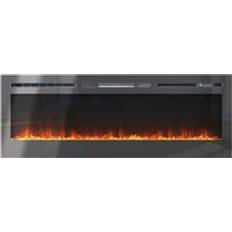 LivingAndHome 60 Inch Recessed Wall Mounted LED Electric Fireplace