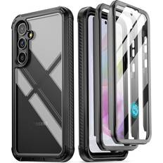 Poetic Guardian Case for Samsung Galaxy A35 5G, [2 Front Frame] [20 FT Mil-Grade Drop Tested] Full-Body Hybrid Shockproof Cover with Built-in Screen Protector, Black/Clear