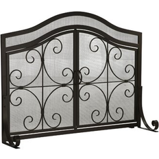 Fleur De Lis Living Mccrady Large Crest Fireplace Screen w/ 2 Doors Steel in Black 33 H x 44 W x 3.75 in Wayfair 33 H x 44 W x 3.75 in