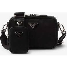 Prada Handbags Prada Black Brique Leather and Recycled-nylon Shoulder bag 1 Size