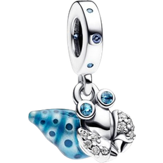 Pandora Glow In The Dark Hermit Crab Dangle Charm - Silver/Blue/Transparent