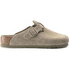 Hombre - Verde Zapatillas y Sandalias Birkenstock Boston Soft Footbed Suede Leather - Faded Khaki