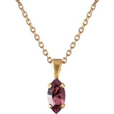 Caroline Svedbom Petite Navette Necklace - Gold/Purple