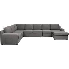 Lilola Home Waylon Collection Gray Sofa 145.5" 6 Seater