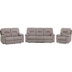 2 Istuttavaa - Levätuoli Sohvat Beliani Bergen Sofa Harmaa Beige 3 2 pcs