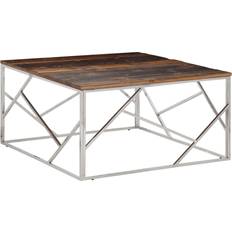 Steel Coffee Tables Homie Silver Solid Wood Coffee Table