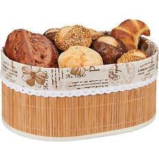 Cajas de Pan Relaxdays Cesta Desayuno Ovalada 16 x 34 x 24 cm Caja de Pan