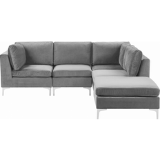 Plata/Cromo Sofás Beliani Left Hand Modular Sofa