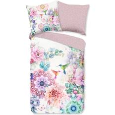 Heimtextilien HIP satin bettwäsche isaye mandala blumen rose Bettbezug (200x135cm)